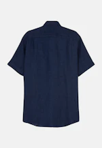 Regular Linen shirt Plain in Dark Blue |  Seidensticker Onlineshop