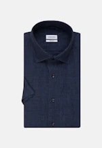 Regular Linen shirt Plain in Dark Blue |  Seidensticker Onlineshop