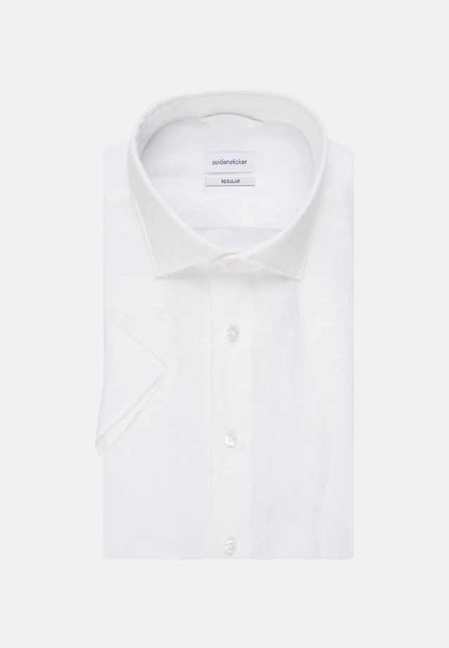 Regular Linen shirt Plain in White |  Seidensticker Onlineshop