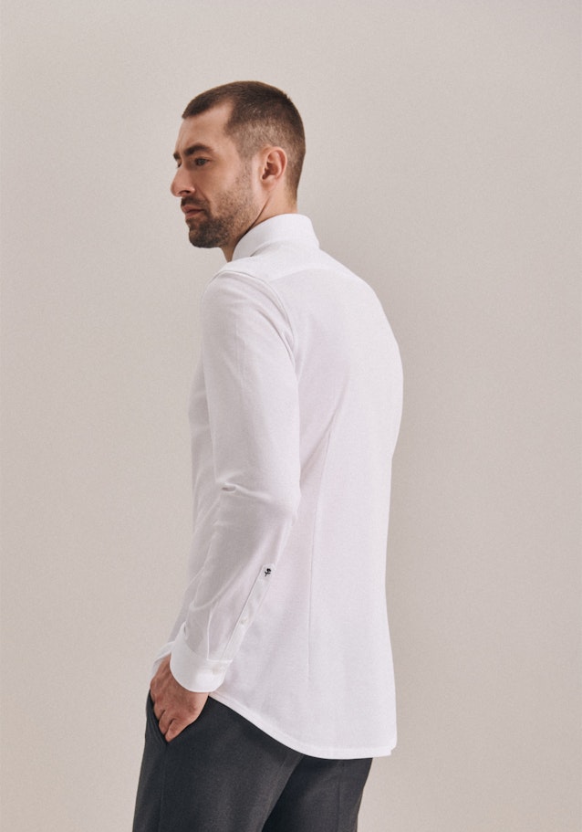 Chemise En Jersey Shaped Manche Longue Classique in Blanc |  Seidensticker Onlineshop