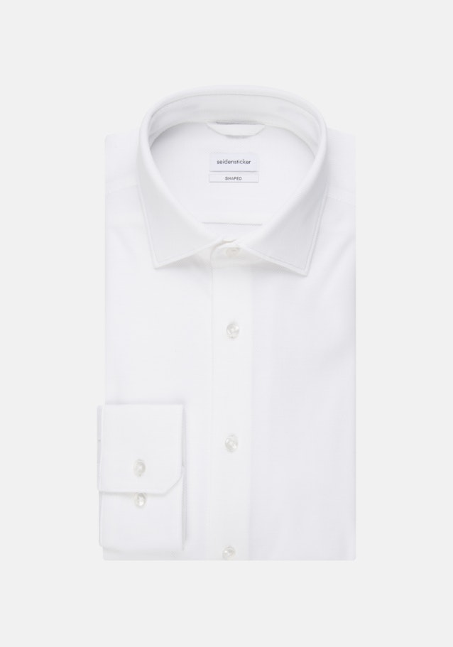 Chemise En Jersey Shaped Manche Longue Classique in Blanc |  Seidensticker Onlineshop