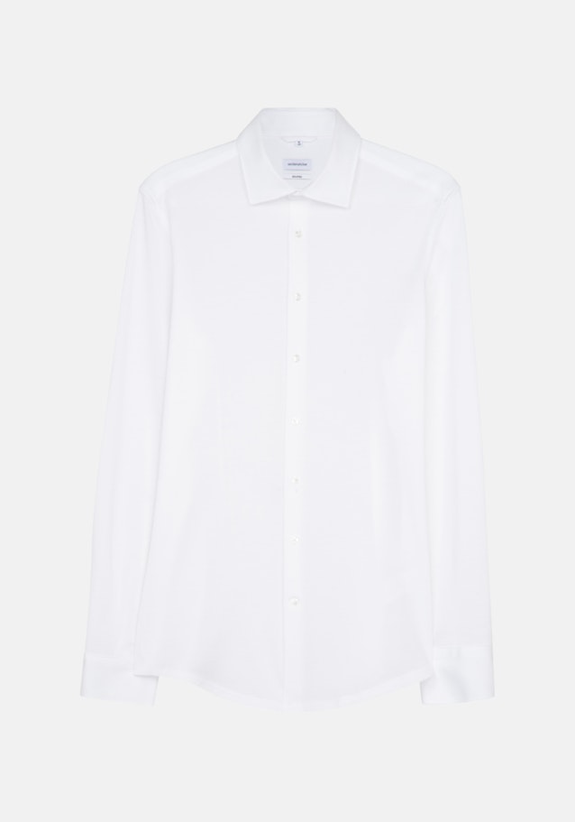 Jersey Jerseyhemd in Shaped mit Kentkragen in Weiß |  Seidensticker Onlineshop