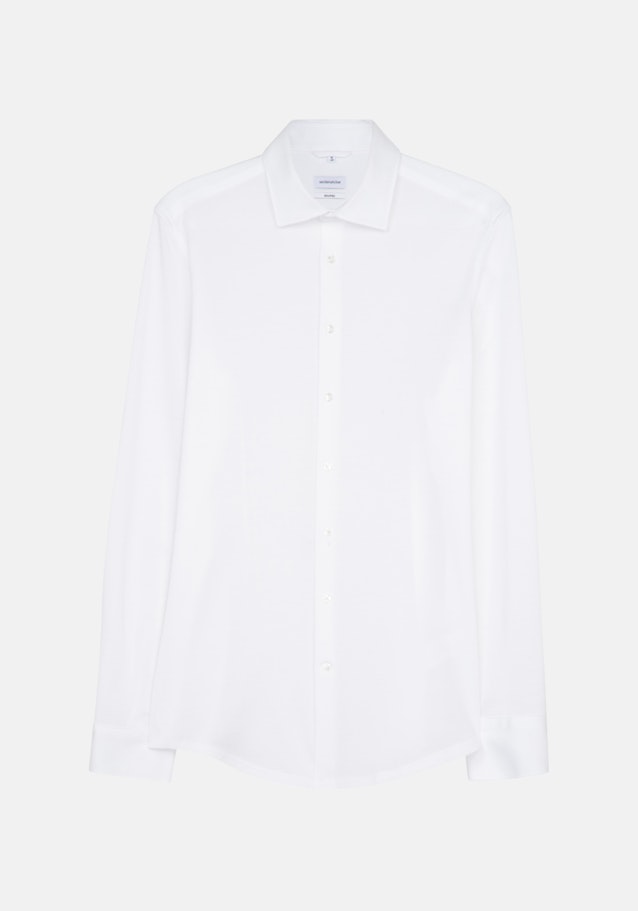 Chemise En Jersey Shaped Manche Longue Classique in Blanc |  Seidensticker Onlineshop