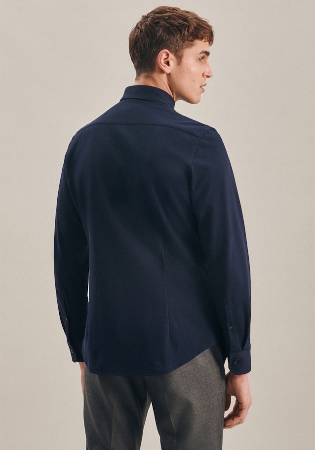 Shaped Jerseyhemd Uni in Dunkelblau | Seidensticker Onlineshop