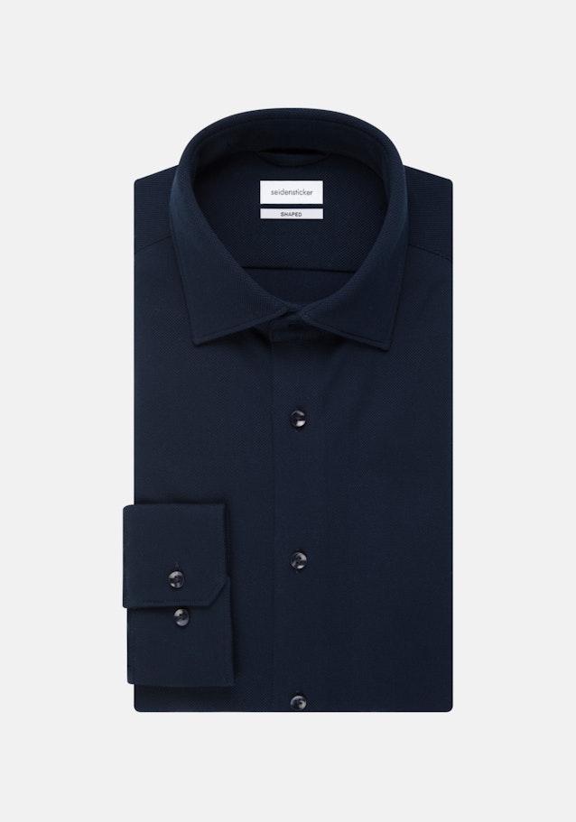 Shaped Jerseyhemd Uni in Dunkelblau | Seidensticker Onlineshop