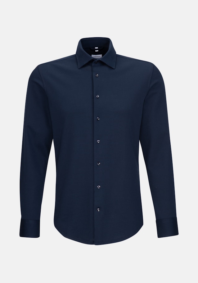 Shaped Jerseyhemd Uni in Dunkelblau | Seidensticker Onlineshop