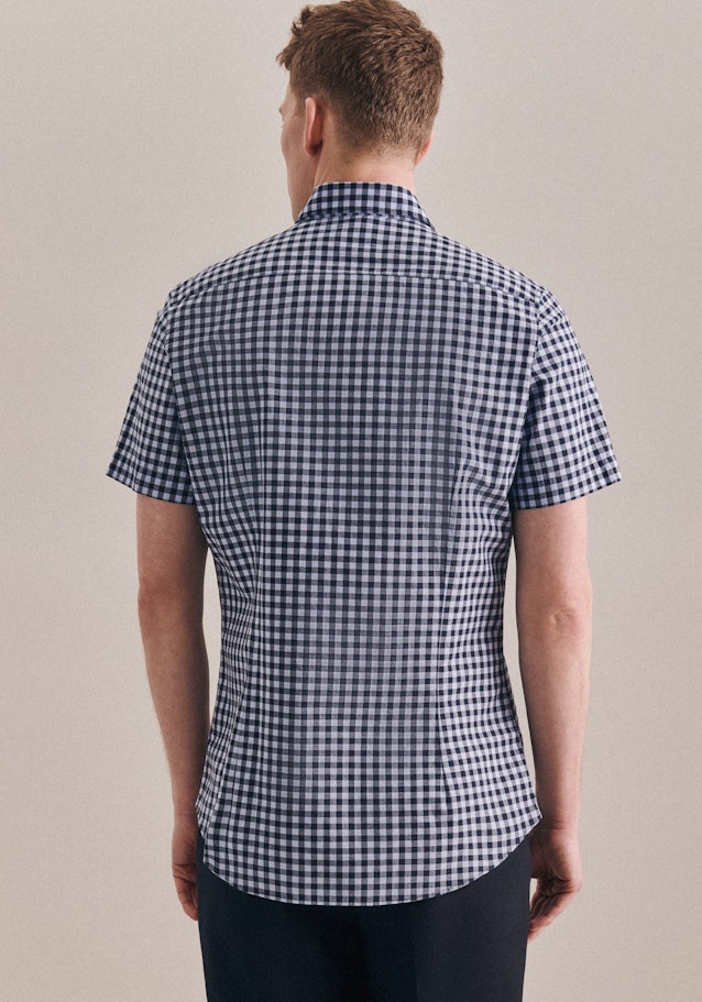 Popeline Kurzarm Business Hemd in Slim mit Button-Down-Kragen in Hellblau |  Seidensticker Onlineshop