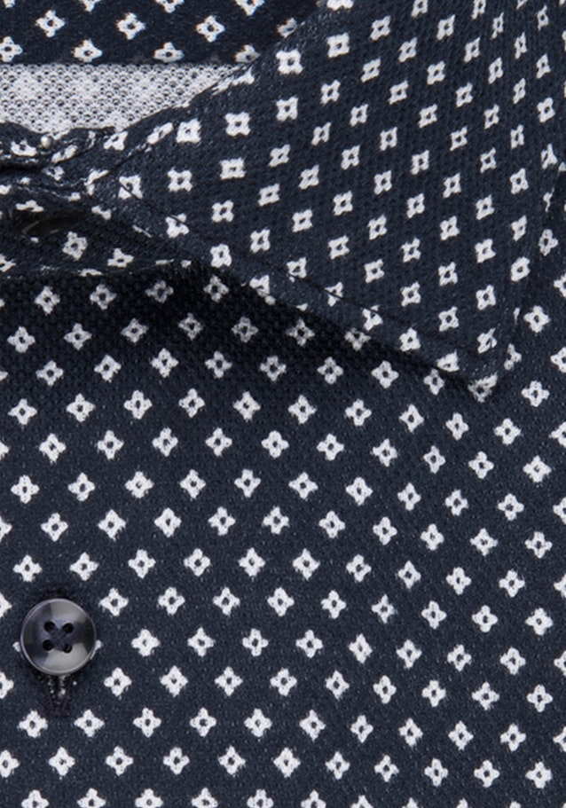 Shaped Jerseyhemd Druck in Dunkelblau | Seidensticker Onlineshop