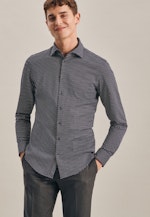Shaped Jerseyhemd Druck in Dunkelblau |  Seidensticker Onlineshop