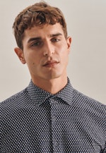 Shaped Jerseyhemd Druck in Dunkelblau |  Seidensticker Onlineshop