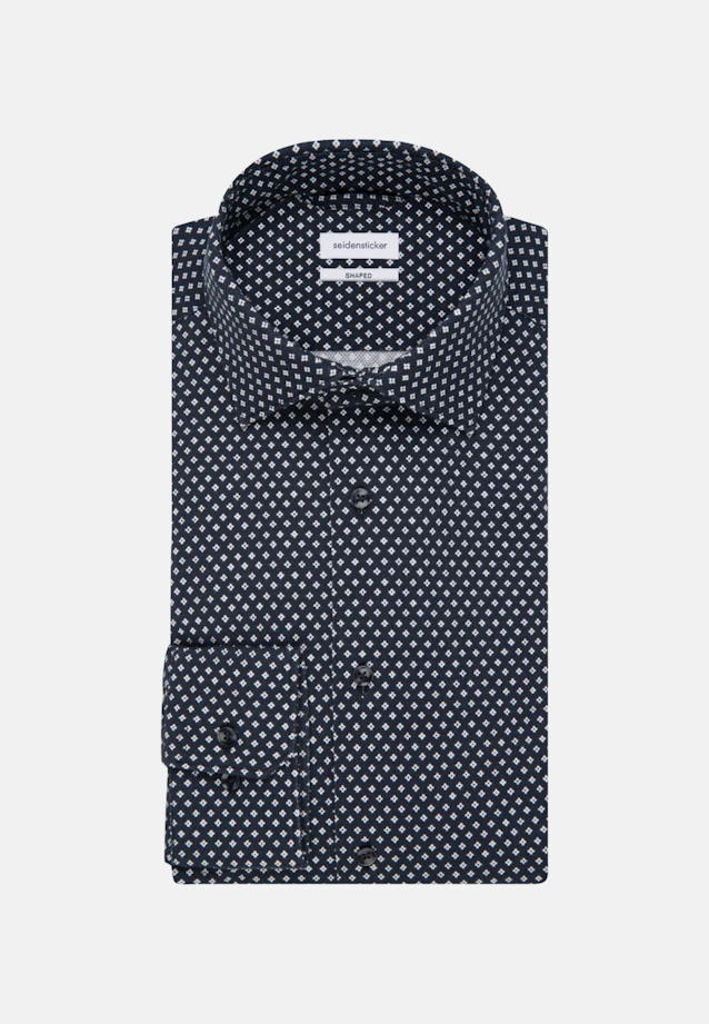 Shaped Jerseyhemd Uni in Dunkelblau |  Seidensticker Onlineshop