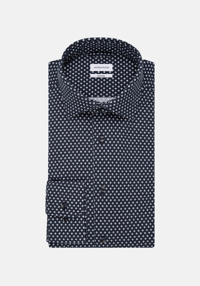 Chemise En Jersey Shaped Manche Longue Classique in Bleu Foncé |  Seidensticker Onlineshop