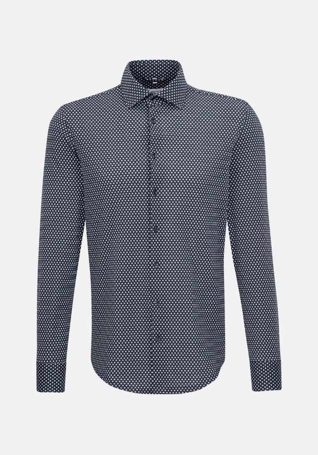 Shaped Jerseyhemd Druck in Dunkelblau | Seidensticker Onlineshop