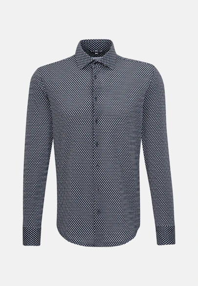 Shaped Jerseyhemd Uni in Dunkelblau |  Seidensticker Onlineshop
