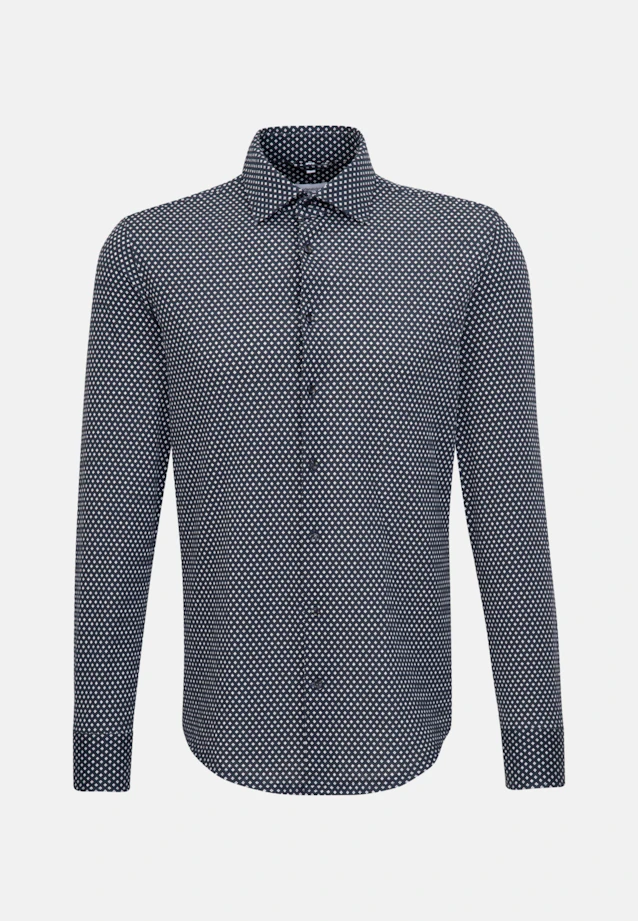 Shaped Jerseyhemd Uni in Dunkelblau |  Seidensticker Onlineshop
