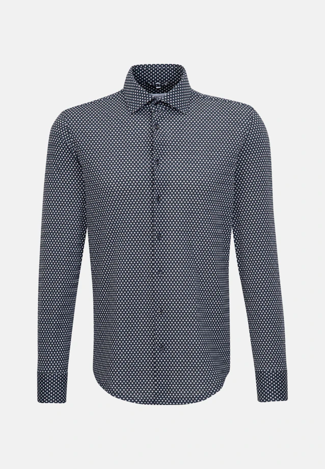 Shaped Jerseyhemd Uni in Dunkelblau |  Seidensticker Onlineshop