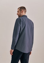 Regular Oxfordhemd Druck in Dunkelblau |  Seidensticker Onlineshop