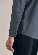 Regular Oxfordhemd Druck in Dunkelblau |  Seidensticker Onlineshop