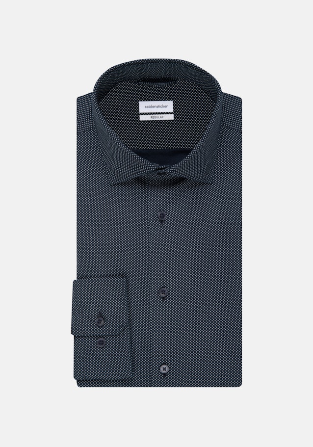 Regular Oxfordhemd Druck in Dunkelblau | Seidensticker Onlineshop
