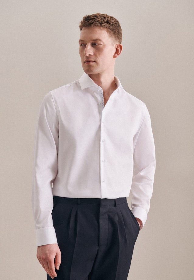 Non-iron Twill Business Shirt in Shaped with Kent-Collar in White |  Seidensticker Onlineshop