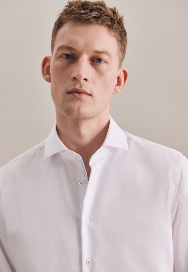 Non-iron Twill Business Shirt in Shaped with Kent-Collar in White |  Seidensticker Onlineshop