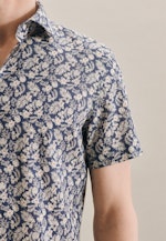 Shaped Linen shirt Print in Brown |  Seidensticker Onlineshop