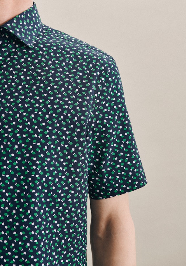 Popeline korte arm Business overhemd in Slim with Kentkraag in Groen |  Seidensticker Onlineshop