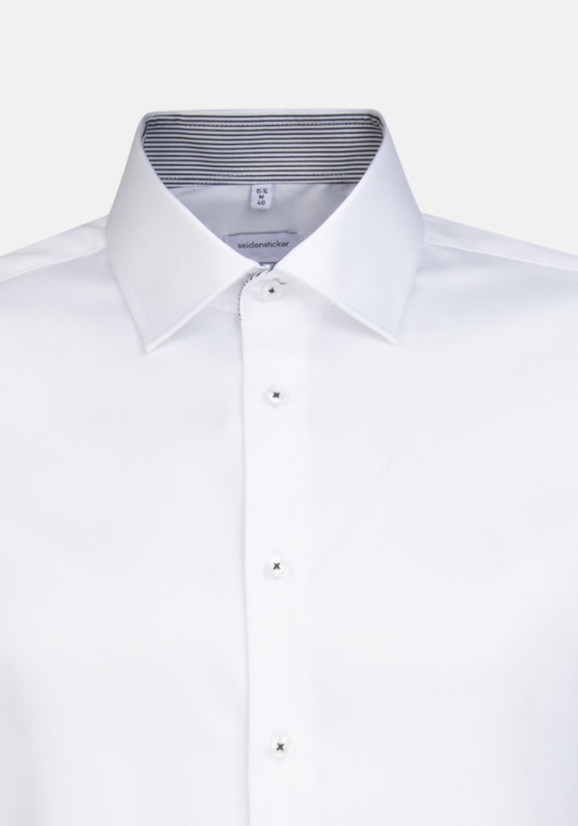 Bügelleichtes Twill Business Hemd in Slim mit Kentkragen in Weiß |  Seidensticker Onlineshop