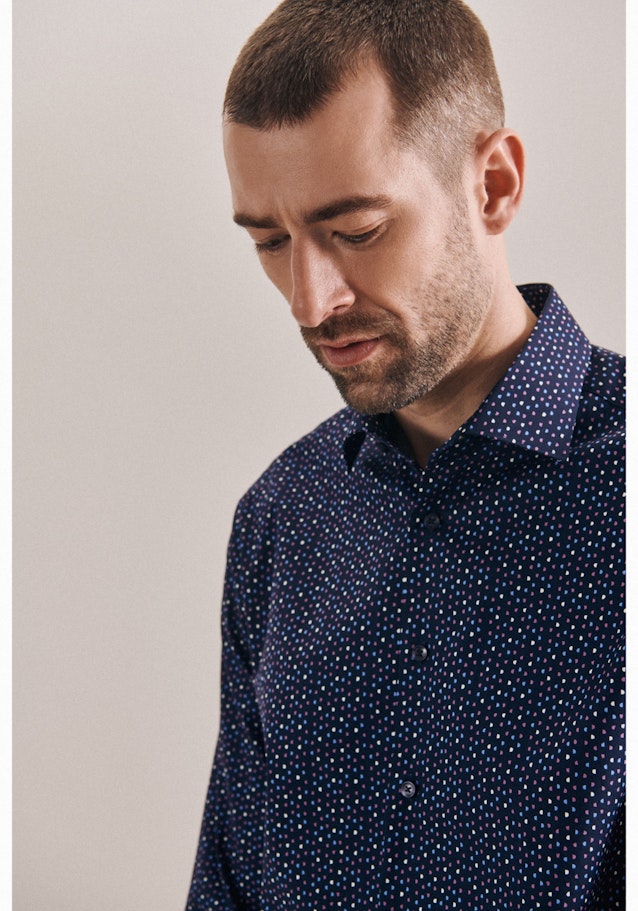 Business Shirt in Regular with Kent-Collar in Dark Blue |  Seidensticker Onlineshop