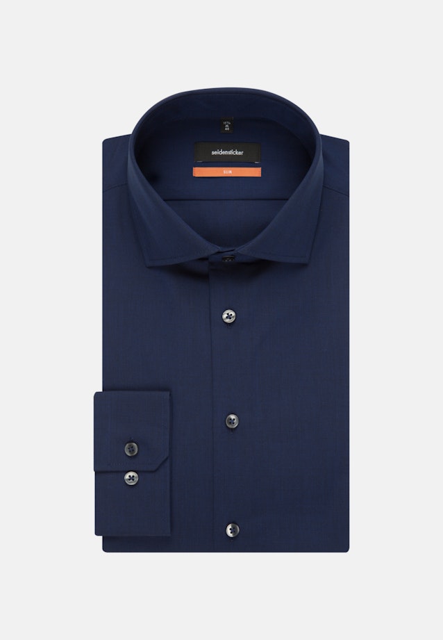 Non-iron Fil a fil Business Shirt in Shaped with Kent-Collar in Dark Blue |  Seidensticker Onlineshop