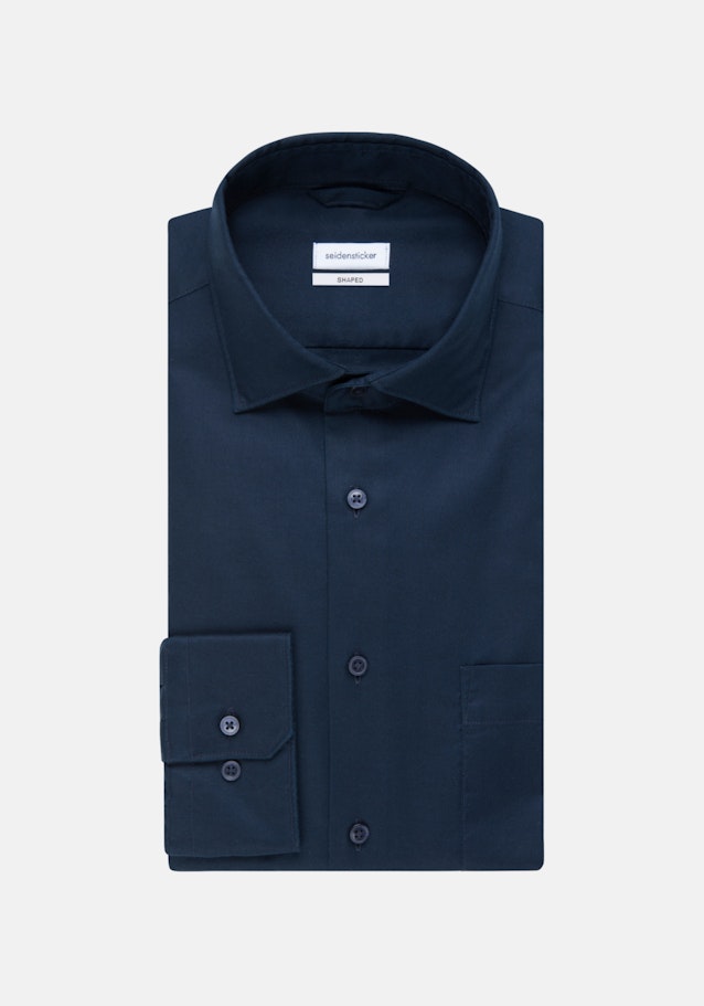Non-iron Twill Business Shirt in Shaped with Kent-Collar in Dark Blue |  Seidensticker Onlineshop