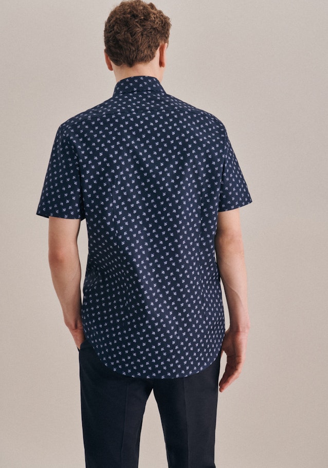 Oxford Short sleeve Oxford shirt in Shaped with Kent-Collar in Dark Blue |  Seidensticker Onlineshop