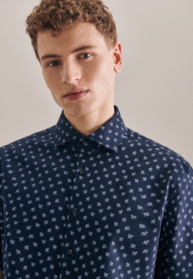 Shaped Chemise oxford Imprimé in Bleu Foncé |  Seidensticker Onlineshop