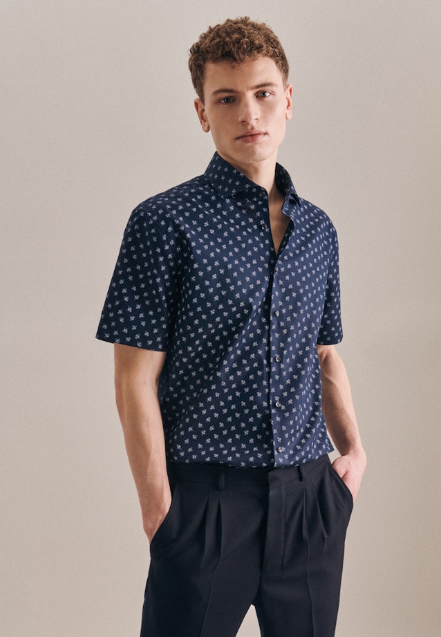 Shaped Chemise oxford Imprimé in Bleu Foncé |  Seidensticker Onlineshop