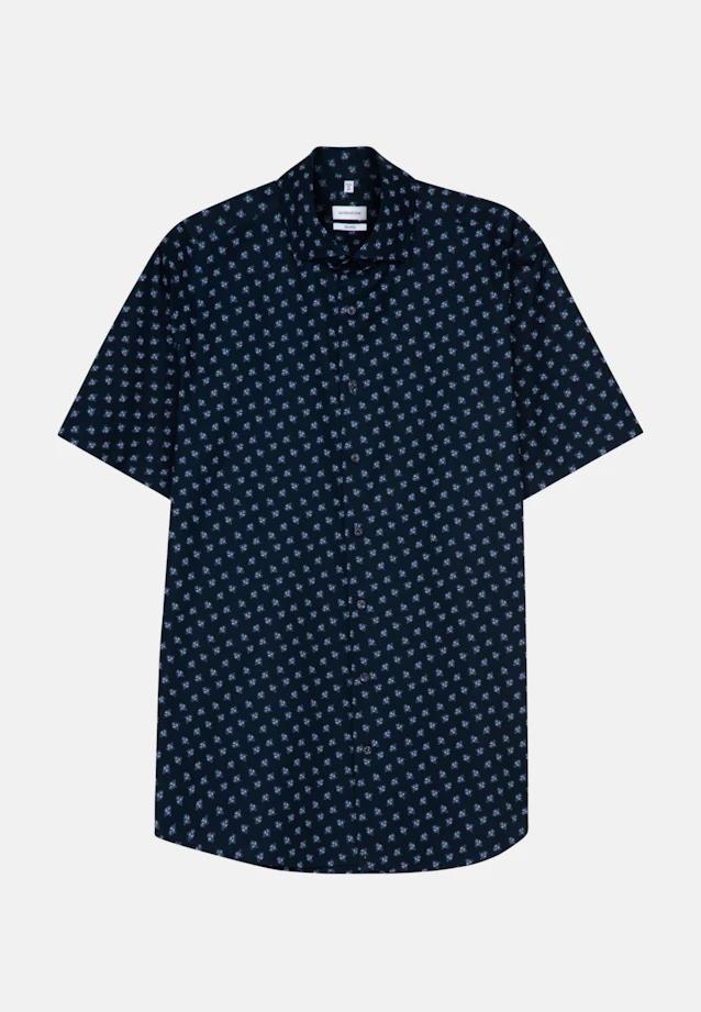 Shaped Oxfordhemd Print in Dunkelblau |  Seidensticker Onlineshop