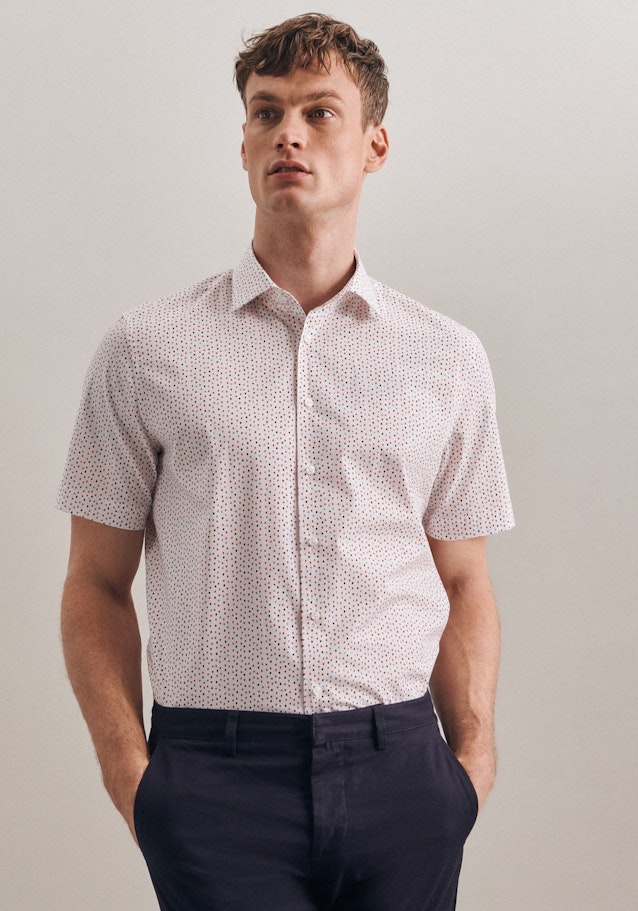 Poplin Short sleeve Business Shirt in Slim with Kent-Collar in Red | Seidensticker Onlineshop