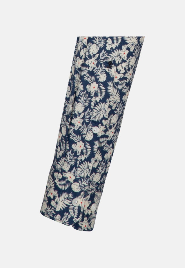 Slim Linnen hemd Print in Bruin |  Seidensticker Onlineshop