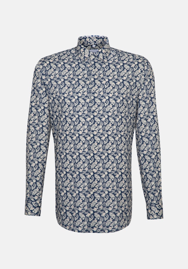 Linen shirt in Slim with Kent-Collar in Brown |  Seidensticker Onlineshop