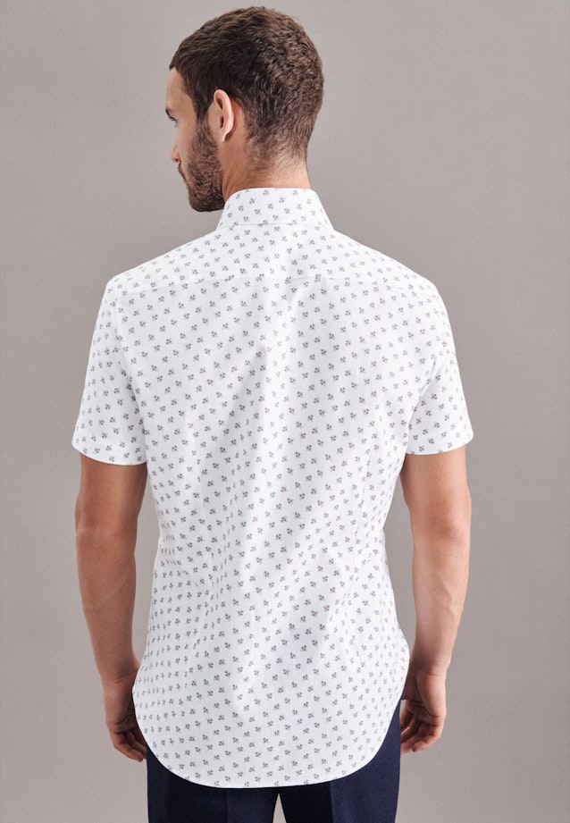 Slim Oxfordhemd Print in Weiß |  Seidensticker Onlineshop