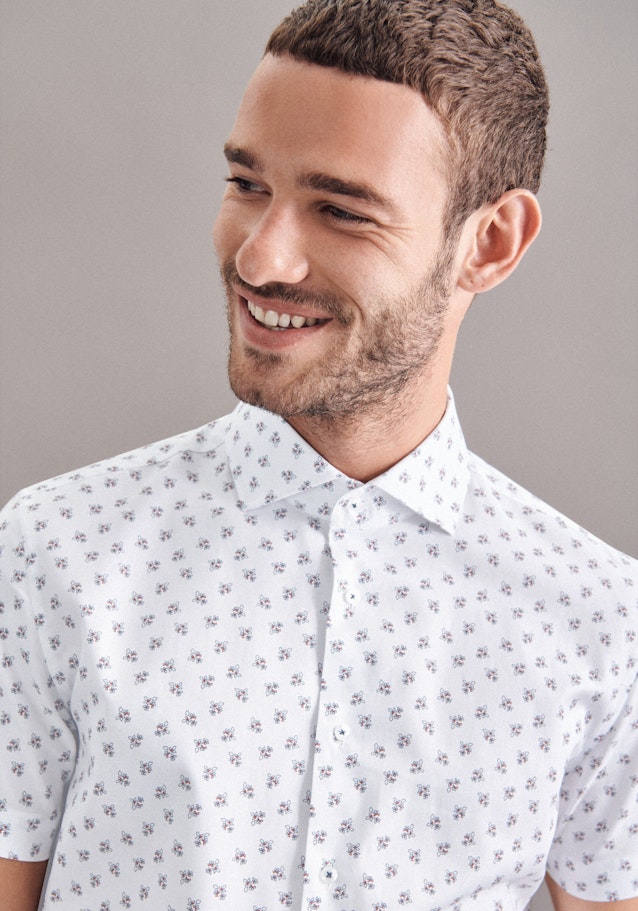 Oxford korte arm Oxfordhemd in Slim with Kentkraag in Wit |  Seidensticker Onlineshop