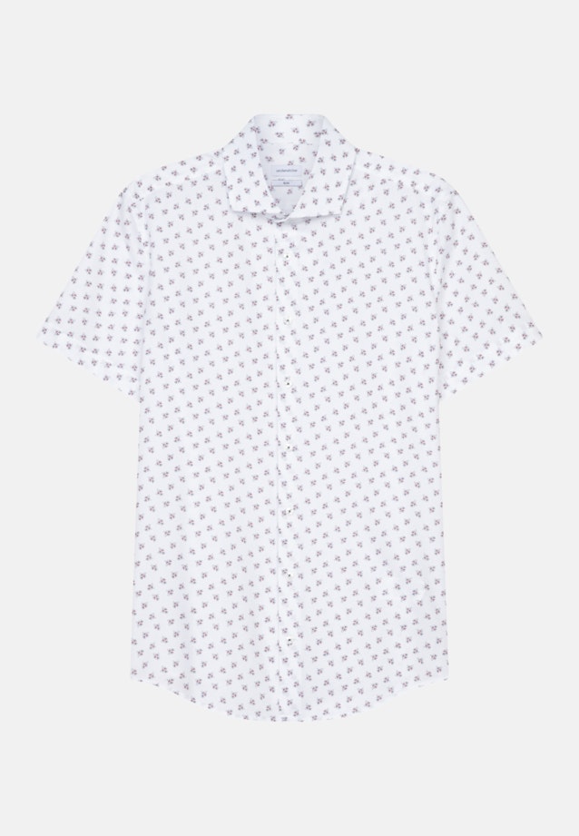 Slim Oxfordhemd Print in Weiß |  Seidensticker Onlineshop