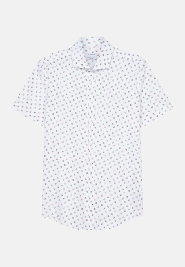 Slim Oxfordhemd Print in Weiß |  Seidensticker Onlineshop