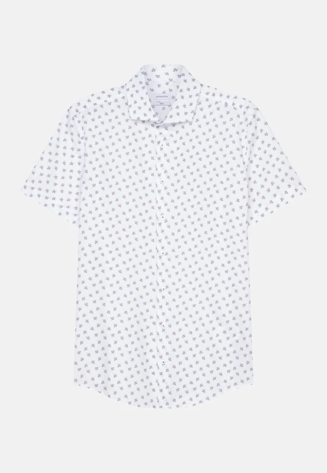 Slim Oxfordhemd Print in Weiß |  Seidensticker Onlineshop