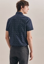 Slim Oxfordhemd Print in Dunkelblau |  Seidensticker Onlineshop
