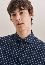 Slim Oxfordhemd Print in Dunkelblau |  Seidensticker Onlineshop