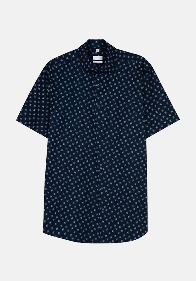 Oxford korte arm Oxfordhemd in Slim with Kentkraag in Donkerblauw |  Seidensticker Onlineshop