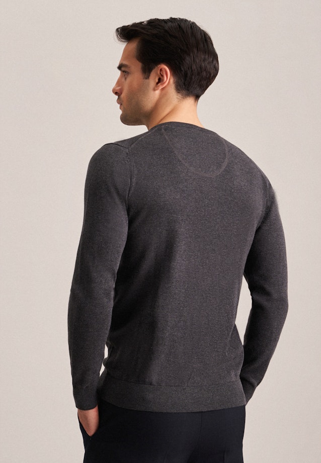 Gerader Schnitt (Normal-Fit) Pullover Imprimé in Gris |  Seidensticker Onlineshop
