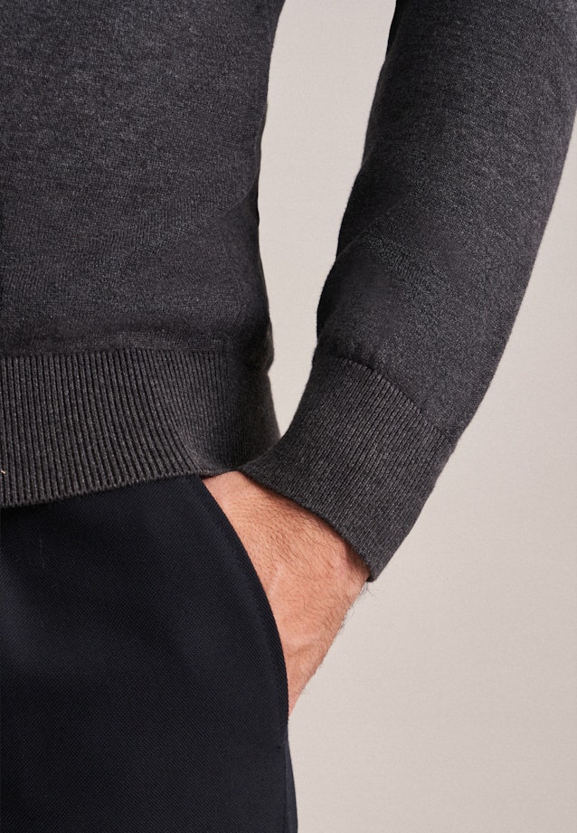 Gerader Schnitt (Normal-Fit) Pullover Imprimé in Gris |  Seidensticker Onlineshop