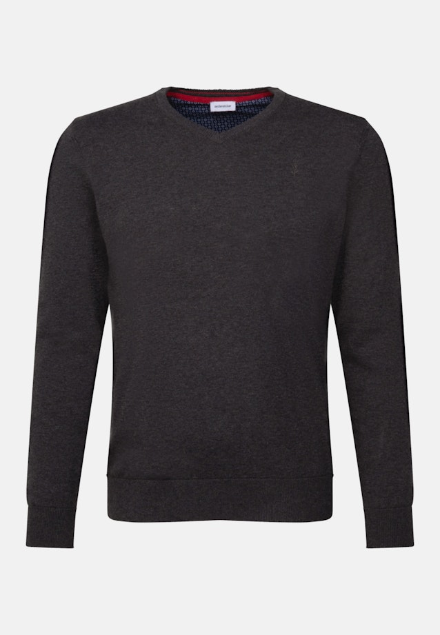 Gerader Schnitt (Normal-Fit) Pullover Imprimé in Gris |  Seidensticker Onlineshop