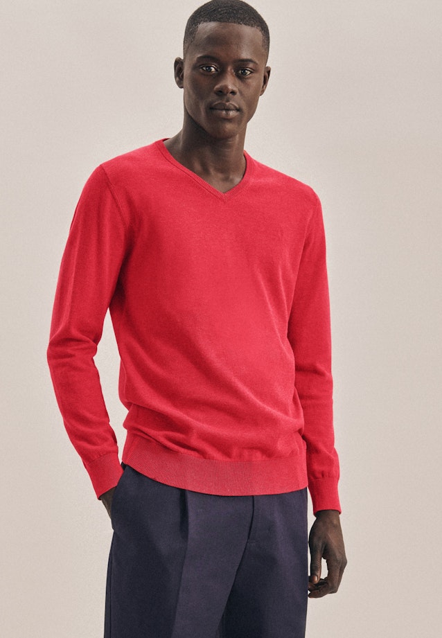 Gerader Schnitt (Normal-Fit) Pullover Imprimé in Rouge |  Seidensticker Onlineshop